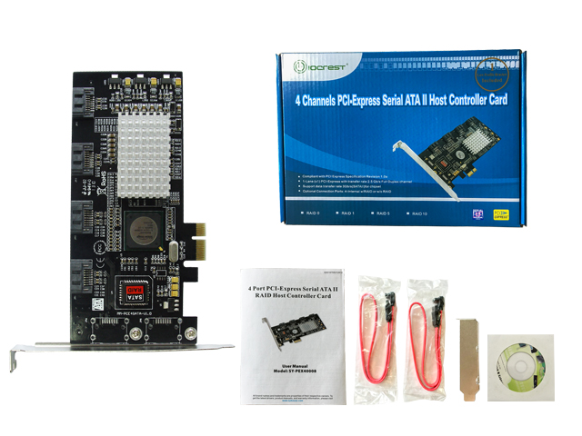 PCIe to port SATA II Software RAID Controller Card--Bundle,MM-PCE3124-4IR  PCIe Storage Products My web