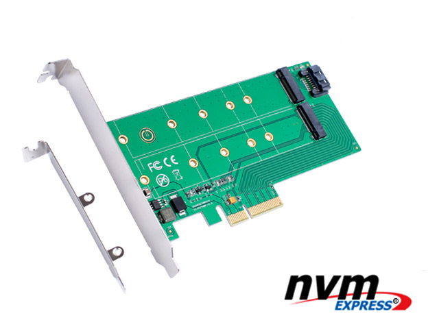 Dual M.2 PCIe Adapter M2 SSD NVME M Key SATA-based B Key to PCI-e 3.0 x 4  Controller Converter Card 